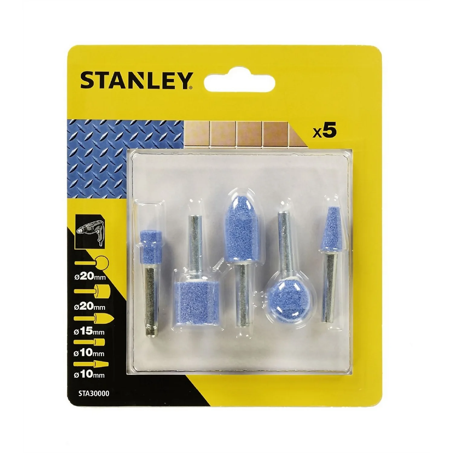 Stanley 5 Pc Mounted Stones Set - STA30000-XJ 3 Stanley 5 Pc Mounted Stones Set - STA30000-XJ