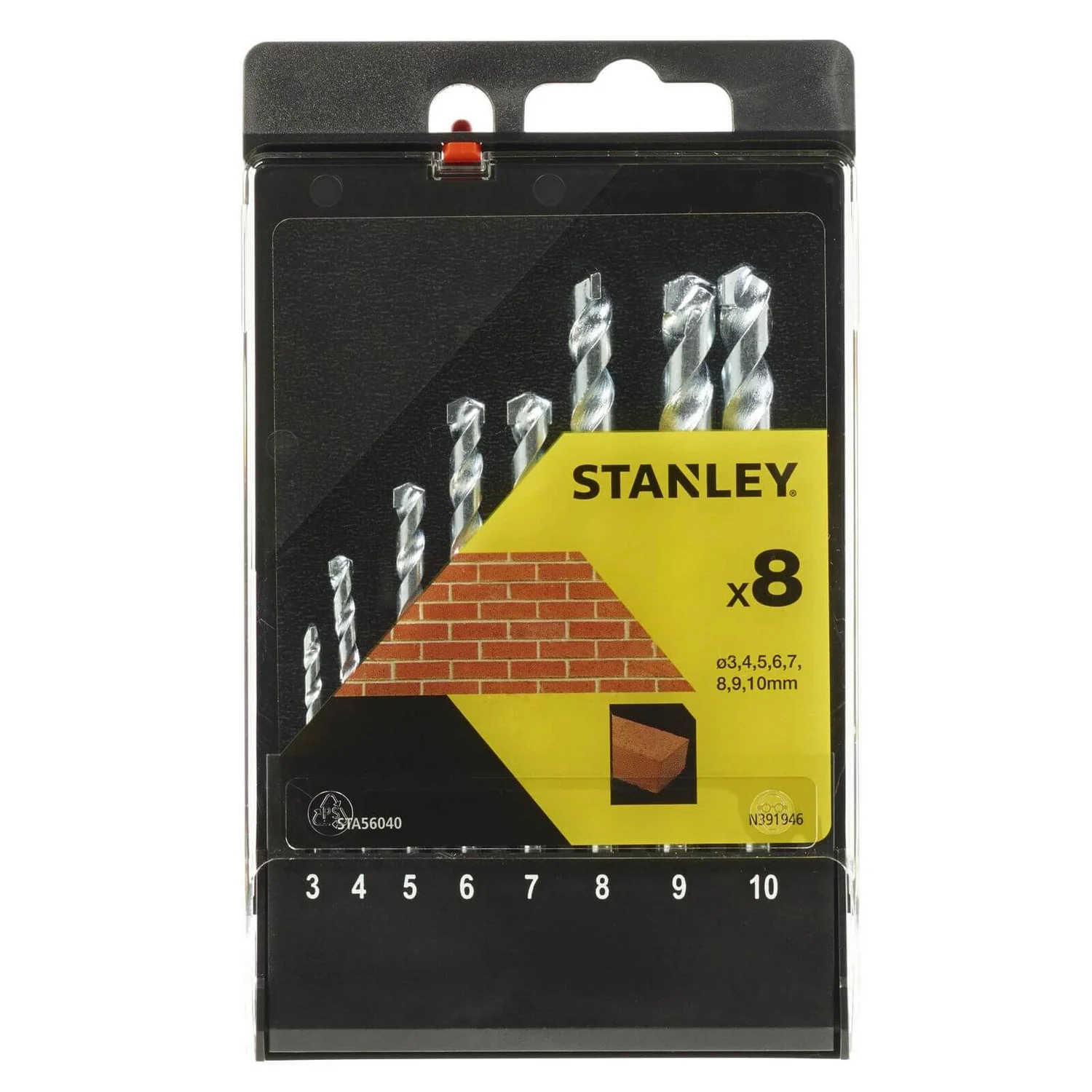 Stanley 8Pc Masonry Drill Bit Set - STA56040-QZ 3 Stanley 8Pc Masonry Drill Bit Set - STA56040-QZ