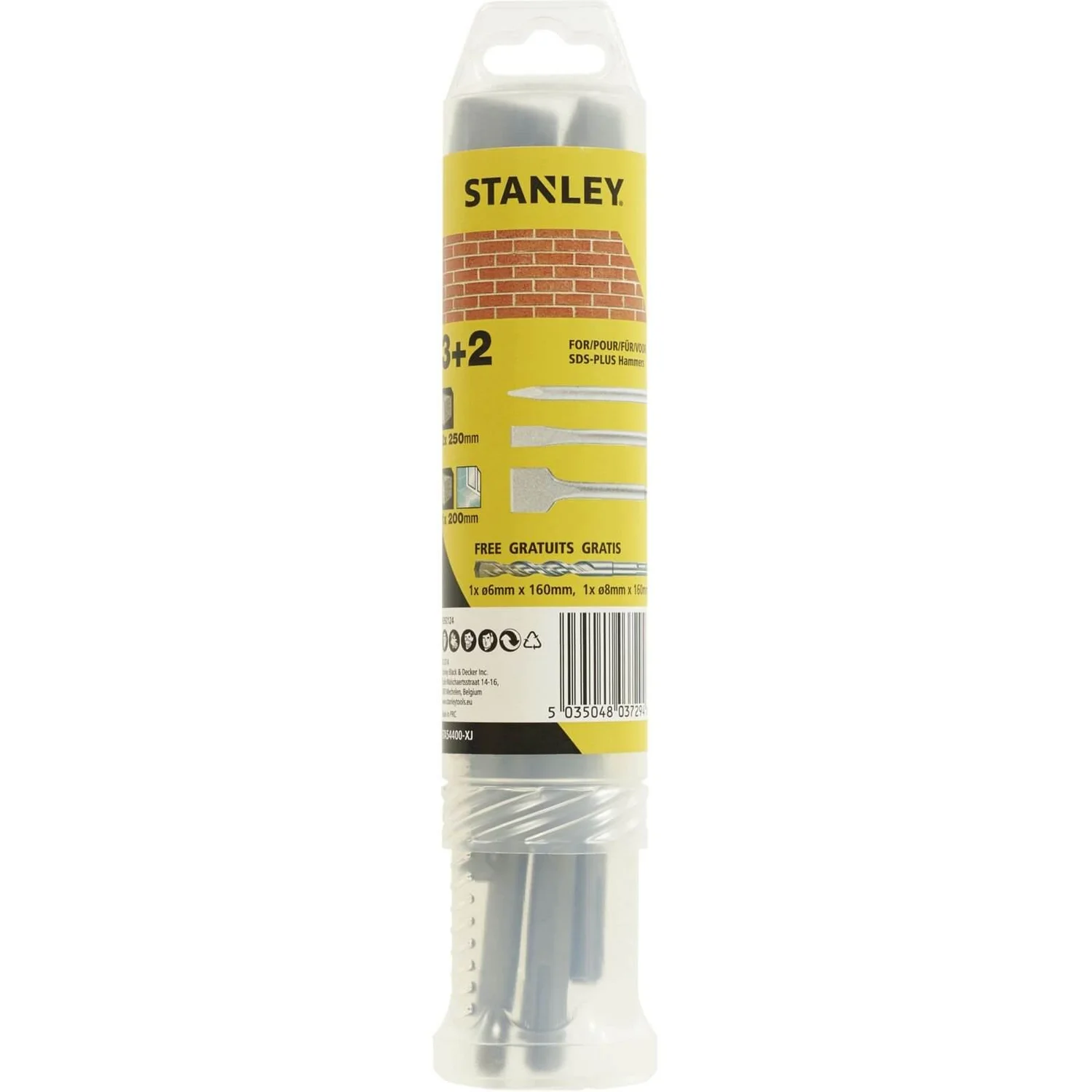 Stanley 3 X SDS Chisels + 2 X Drill Bits - STA54400-XJ 3 Stanley 3 X SDS Chisels + 2 X Drill Bits - STA54400-XJ