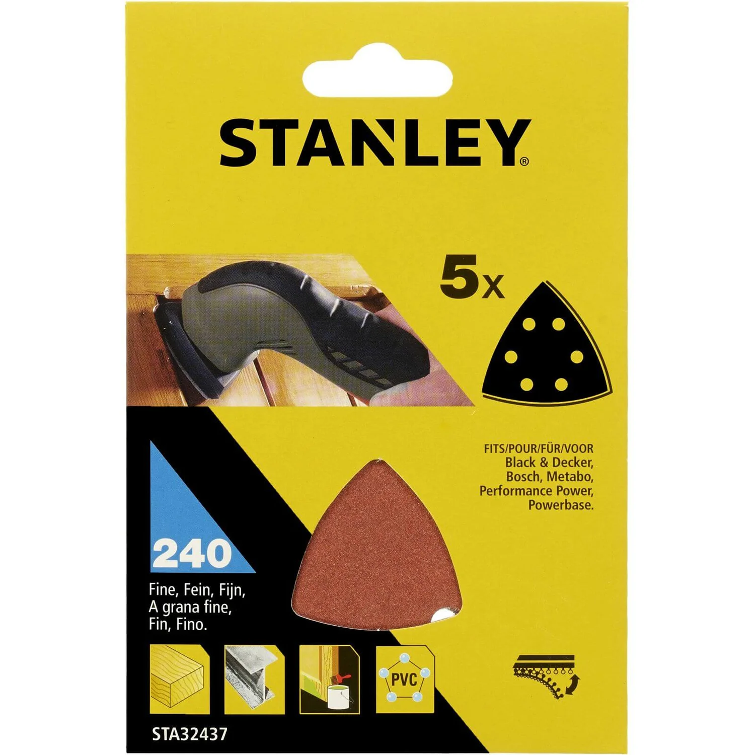Stanley Detail Head Sanding Sheets 240G - STA32437-XJ 3 Stanley Detail Head Sanding Sheets 240G - STA32437-XJ