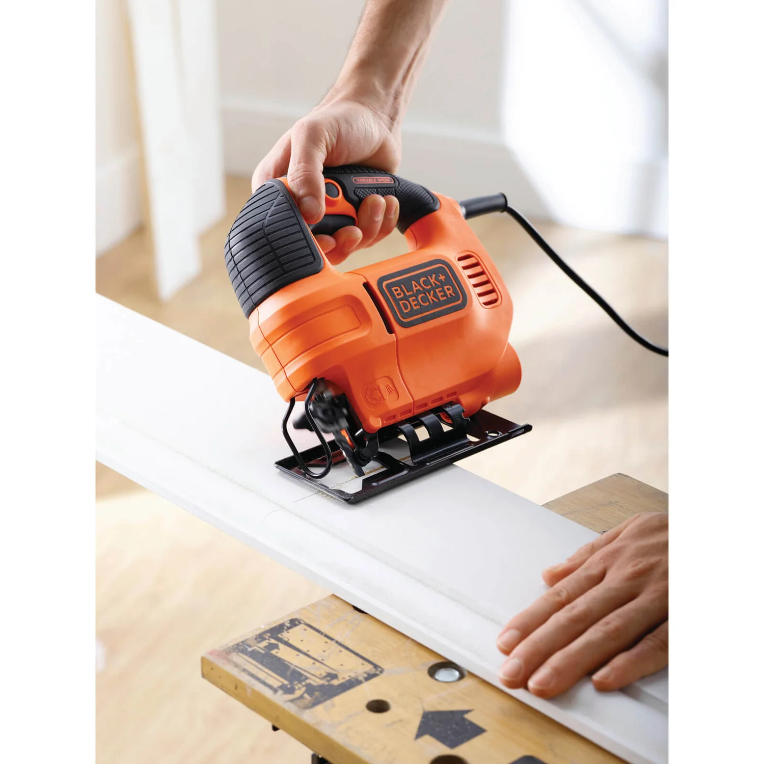 Black & Decker BLACK+DECKER Variable Speed 520W Corded Jigsaw With Blade And Kit Box (KS701EK-GB) 6 Black & Decker BLACK+DECKER Variable Speed 520W Corded Jigsaw With Blade And Kit Box (KS701EK-GB) - Image 4