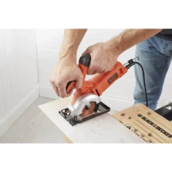Black & Decker BLACK+DECKER Mini 400W Corded Circular Saw With Blades And Kit Box (BES510K-GB)