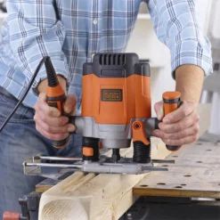 Black & Decker BLACK+DECKER 6.35mm 1200W Corded Plunge Router With Accessories (KW1200EKA-GB)