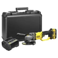 STANLEY FATMAX V20 18V Cordless Angle Grinder With Kit Box (SFMCG400D1K-GB)