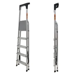 Rhino Lightweight Aluminium Step Ladder With Tool Tray - 5 Tread -Silverlife Store 12889761 1004860593597088