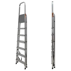 Rhino Lightweight Aluminium Step Ladder - 7 Tread -Silverlife Store 12889765 1184860593563233