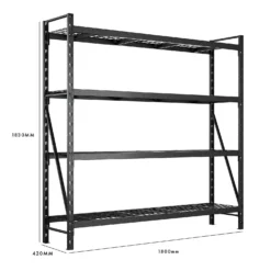 Rack 400 4 Wire Shelf Storage Unit 400kg - 1800 X 1830 X 430mm -Silverlife Store 12889885 8184960142187816