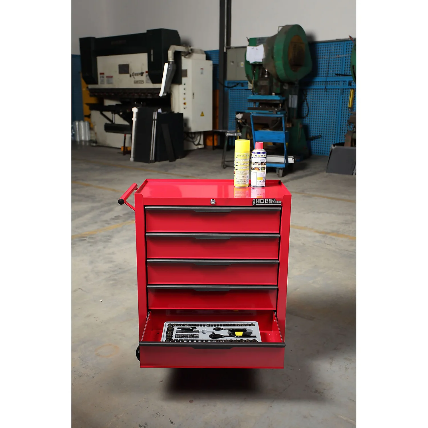 Hilka Heavy Duty 5 Drawer Tool Storage Trolley With Ball Bearing Slides 9 Hilka Heavy Duty 5 Drawer Tool Storage Trolley With Ball Bearing Slides - Image 7