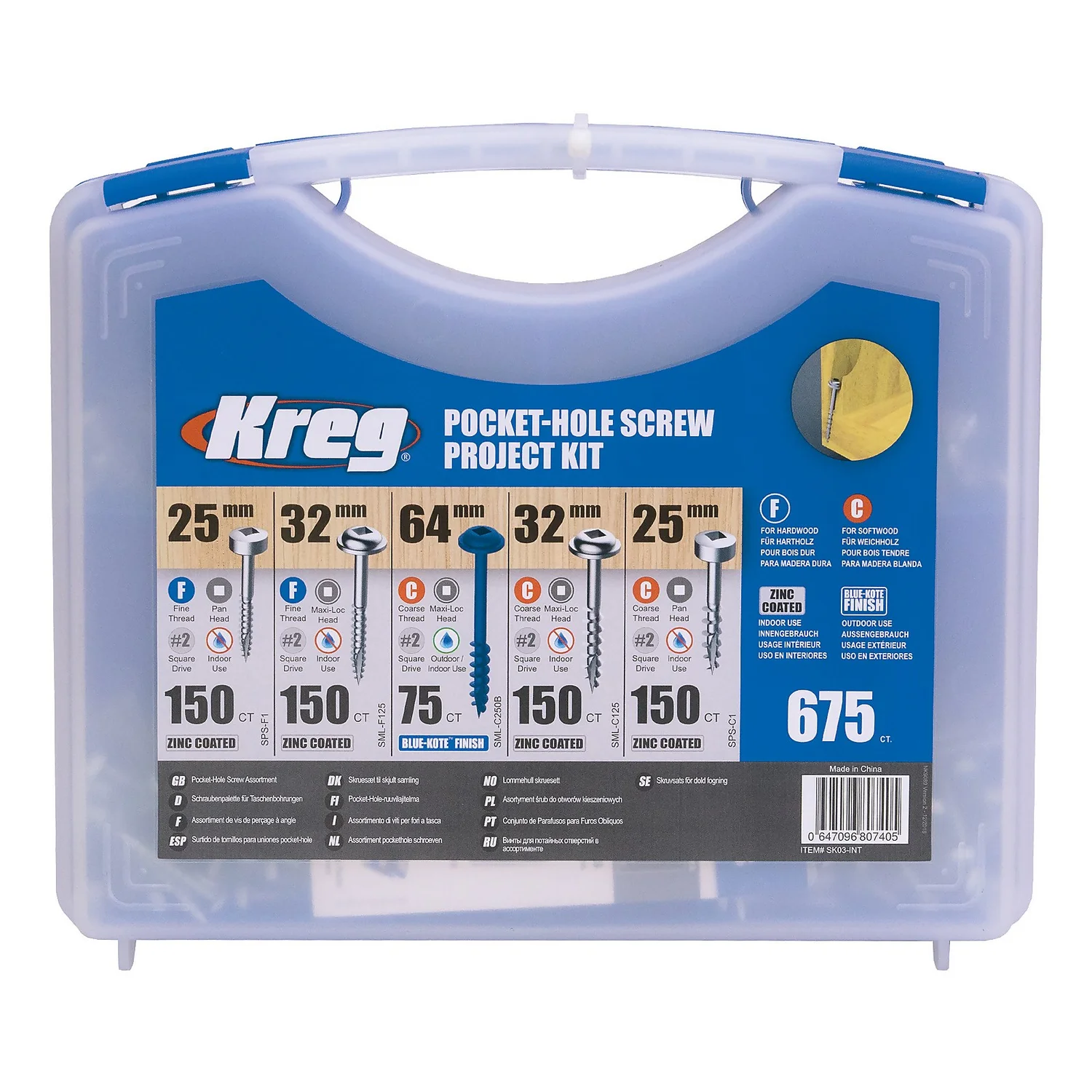 Kreg SK03-INT Pocket-Hole Screw Project Kit 3 Kreg SK03-INT Pocket-Hole Screw Project Kit