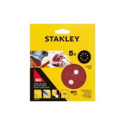 STANLEY Random Orbital Sanding Discs 125mm – Pack Of 5 60G (STA32027-XJ)