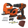 Black & Decker BLACK+DECKER Power Tool Triple Pack (BCK28S1-GB) - Combi Drill, Sander & Jigsaw -Silverlife Store 13103347 1584956284742063