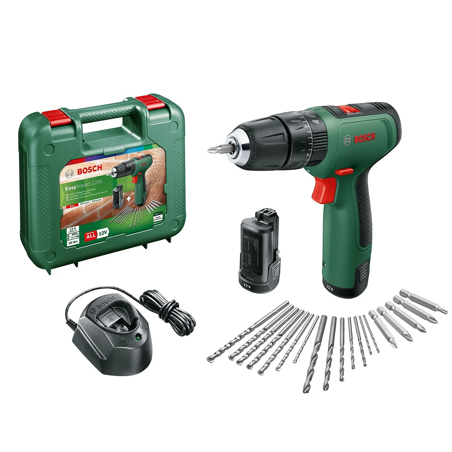 Bosch EasyImpact 1200 Combi Drill With 2x 1.5Ah Batteries & Charger 3 Bosch EasyImpact 1200 Combi Drill With 2x 1.5Ah Batteries & Charger
