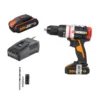 Worx WX354 20v Cordless Brushless Combi Hammer Drill With X2 2.0Ah Batteries -Silverlife Store 14229056 1345019848936577