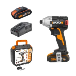 Worx WX261 20v Cordless Brushless Impact Driver With X2 2.0Ah Batteries
