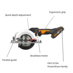Worx WX531 20v 2.0Ah Worxsaw Cordless Brushless Circular Saw -Silverlife Store 14229059 6315019849306144