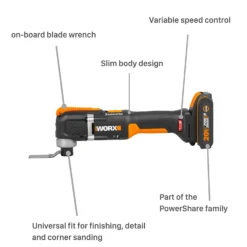 Worx WX696 20v 2.0Ah Sonicrafter Cordless Oscillating Multi Tool -Silverlife Store 14229061 1435019849259467